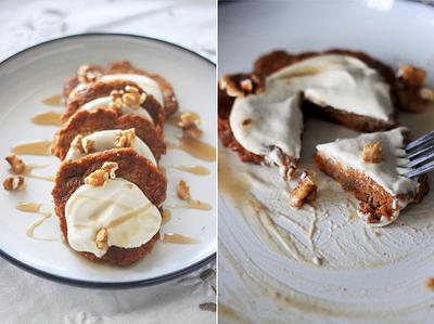 Vegan Carrot Cake Pancakes with Lime Cream