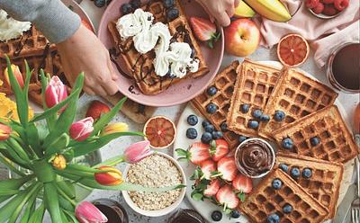 Vegan Apple Waffles With Vanilla And Cinnamon