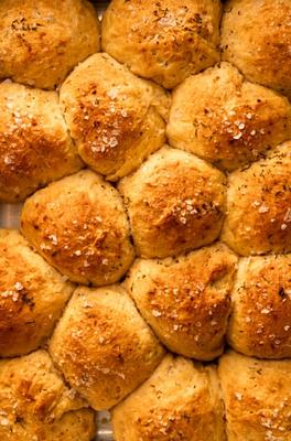Savory No-Knead Dinner Rolls with Sweet Potato & Herbs