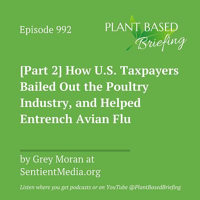 992: [Part 2] How U.S. Taxpayers Bailed Out the Poultry Industry, and Helped Entrench Avian Flu by Grey Moran at SentientMedia.org
