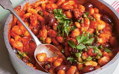 Butter Beans In Tomato, Olive, And Caper Sauce Is An Easy Weeknight Meal