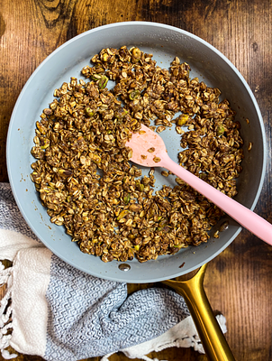 Easy Vegan Stovetop Granola With Pecan Butter