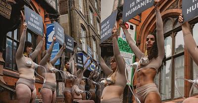 Topless Activists Join Global Anti-Dairy Protest in Canterbury