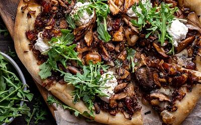 Caramelized Shallot And Wild Mushroom Pizza