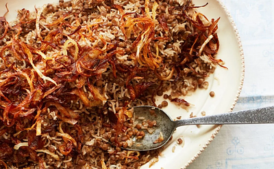Lentils And Rice With Caramelized Onions