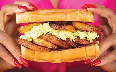 Tropical Plantain And ‘Egg’ Breakfast Sandwiches