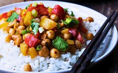 Kung Pao Chickpeas Stir Fry