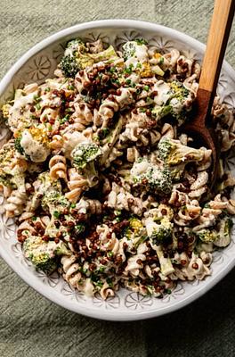 Vegan Broccoli Caesar Pasta Salad