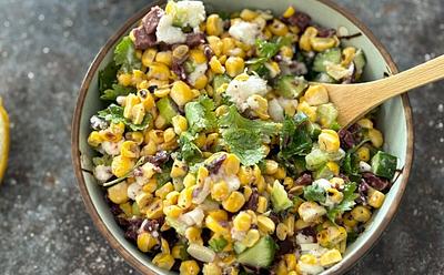 Vegan Feta And Corn Salad
