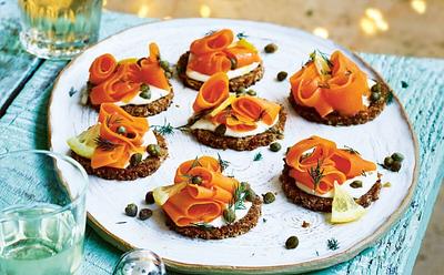 Carrot Lox With Cream Cheese Canapés