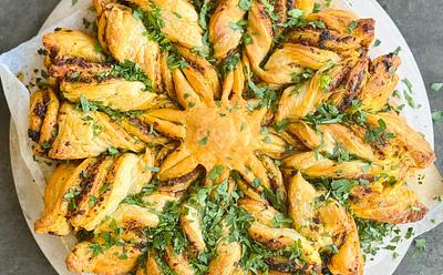Special Occasion Pesto Pastry Star