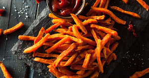 These baked sweet potato fries are crispy, addictive, and secretly healthy
