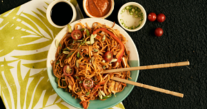 Silky vegan tomato-coconut noodles for chilly evenings