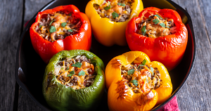 These hearty vegan stuffed peppers are a one-pan dinner dream