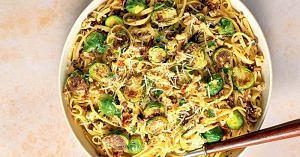 Easy Vegan Brussels Sprouts Pasta Recipe