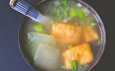 Winter Melon Soup With Tofu Puffs