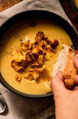 Vegan Parsnip Soup with Apples & Curry Spices