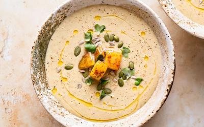Creamy Roasted Gold Potato Leek Soup