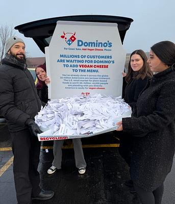 PETA Pauses “Vegan Cheese, Please!” Campaign Targeted at Domino’s as Chain Rebrands