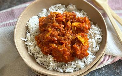 Rustic Red Sauce Tofu With Warm Spices