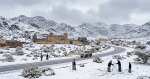 Saudi Arabia sees rare snowfall as desert turns white for first time in 30 years