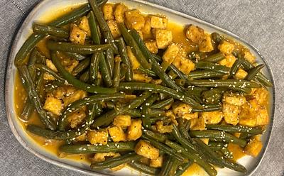 Green Beans And Tofu With Mandarin Sauce
