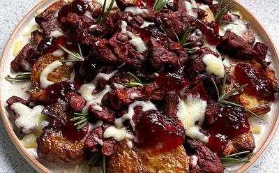 Beyond Steak Loaded Smashed Potatoes
