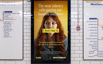 Celebrity-Backed Billboard Campaign Warns London Commuters About Factory Farming