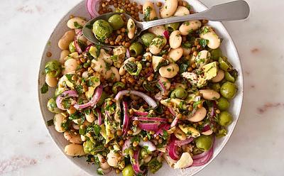 15-Minute Herby Olive Butter Bean And Lentil Salad