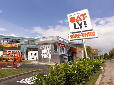 Bike-Thru: Oatly Reinvents Coffee Drive-In with Amsterdam Kiosk Stunt