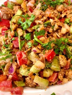 Cajun Tofu Lime Tahini Salad