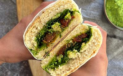 Herby Edamame And Sun-Dried Tomato Sandwich