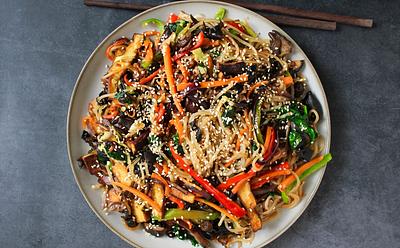 Try Vegan Japchae (Stir-Fried Glass Noodles)