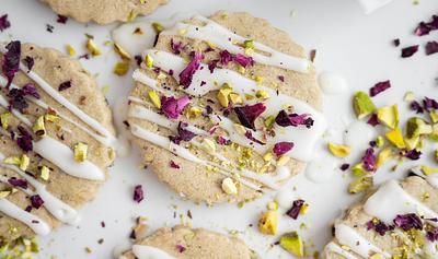 Pistachio Rose Butter Cookies