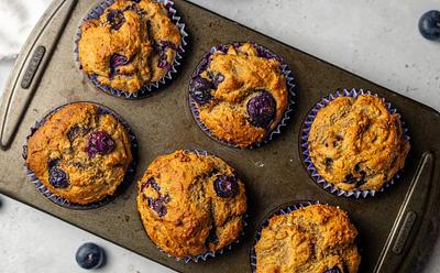 Vegan Protein Blueberry Muffins