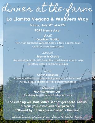 Dinner on the Farm with La Llamita Vegana