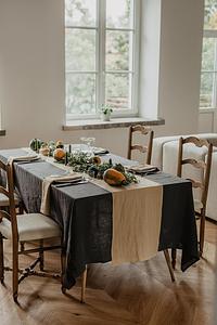 Linen Tablecloth Charcoal Grey