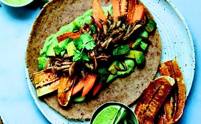 Island-Style Jerk Pulled Mushroom Wraps
