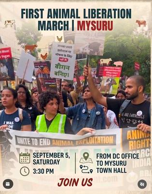 FIRST ANIMAL LIBERATION MARCH IN MYSURU