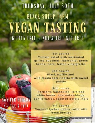 BLACK SHEEP FARM VEGAN TASTING