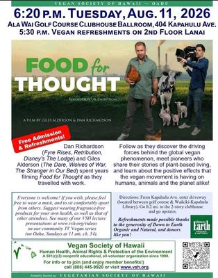 FREE vegan-themed documentary screening! "Food for Thought"