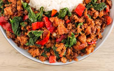 Pad Kaprao (Stir-Fried Vegan Mince With Holy Basil)