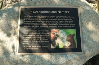 Pitzer College Makes History: A Newly Installed Plaque Acknowledges the Animals Killed for Food and Seeks Change