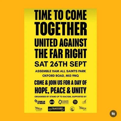 TIME TO COME TOGETHER UNITED AGAINST THE FAR RIGHT