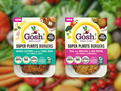UK’s Gosh Expands Super Plants Line with High-Fibre Veggie Burgers