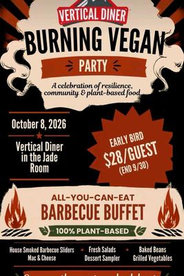 BURNING VEGAN PARTY ALL-YOU-CAN-EAT BARBECUE BUFFET 100% PLANT-BASED