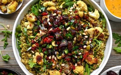 Freekeh-Medjool Date Salad With Preserved Lemon Dressing