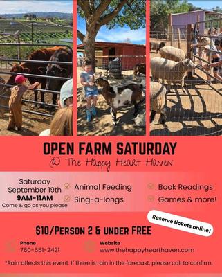 OPEN FARM SATURDAY @ The Happy Heart HaveN