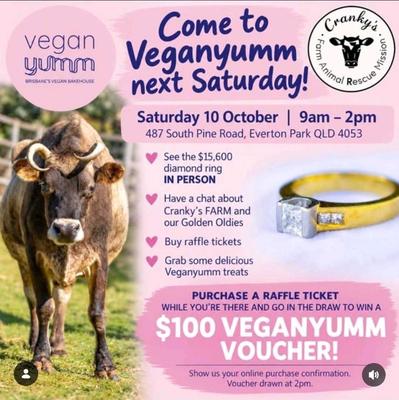 Come to Veganyumm next Saturday! Cranky's Animal Rescue