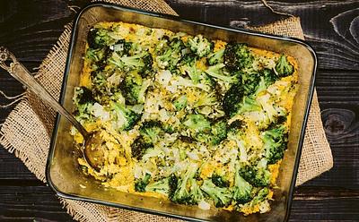 Try This High-Protein Vegan Cheesy Broccoli Bake